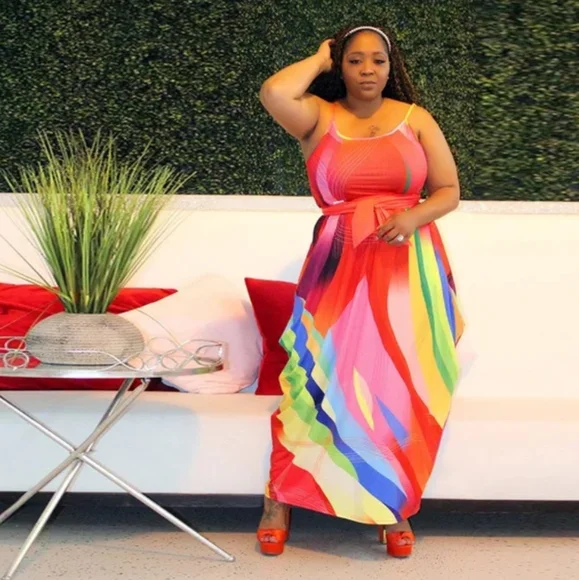 Sunset Dinner Dress | Color: Pink/Red | Size: XXL | Houseofnairod's Closet